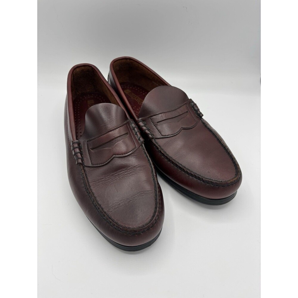 Dexter Deep Red Beef Roll Penny Loafers Hand Sewn USA 10.5M Preppy Slip On